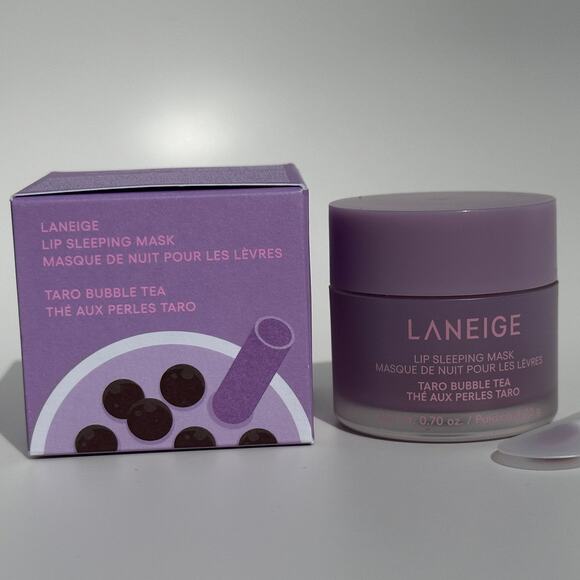Laneige Lip Sleeping Mask Taro Bubble Tea Lip Balm Lavender BNIB 20g/0.70 oz